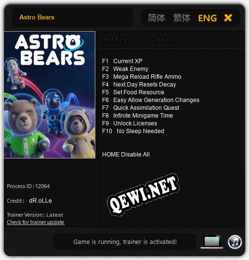 Astro Bears: Читы, Трейнер +10 [dR.oLLe]
