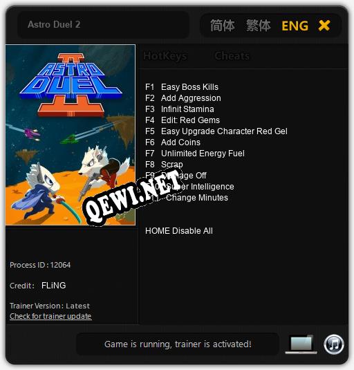 Трейнер для Astro Duel 2 [v1.0.6]