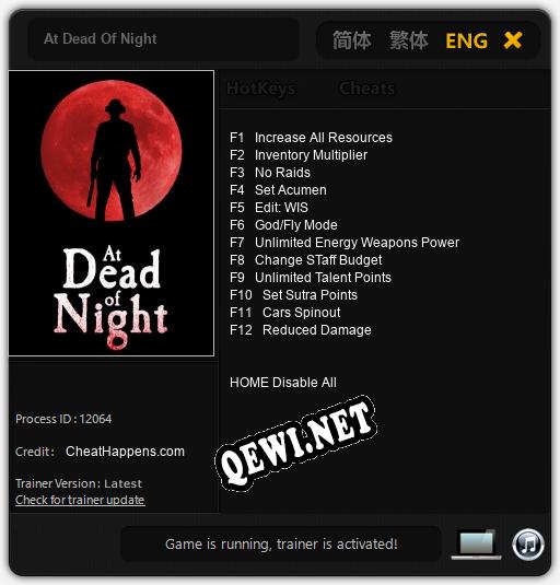 Трейнер для At Dead Of Night [v1.0.1]