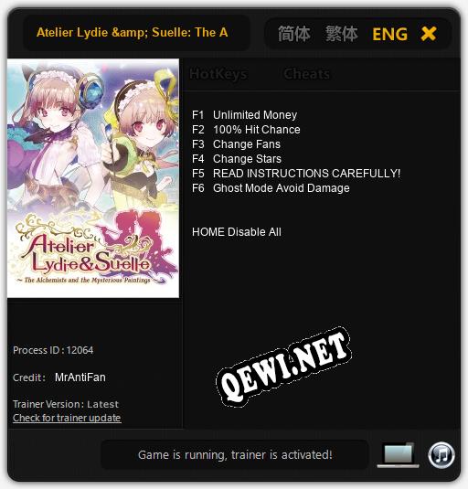 Atelier Lydie & Suelle: The Alchemists and the Mysterious Paintings: Трейнер +6 [v1.4]