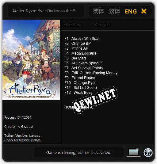 Atelier Ryza: Ever Darkness the Secret Hideout: Трейнер +12 [v1.9]