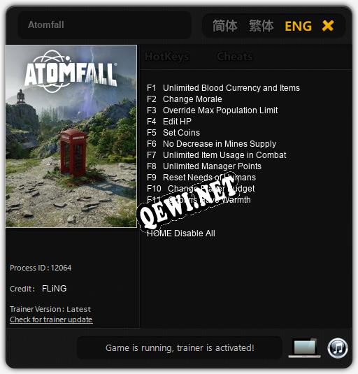 Atomfall: Читы, Трейнер +11 [FLiNG]
