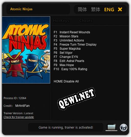 Atomic Ninjas: Читы, Трейнер +10 [MrAntiFan]