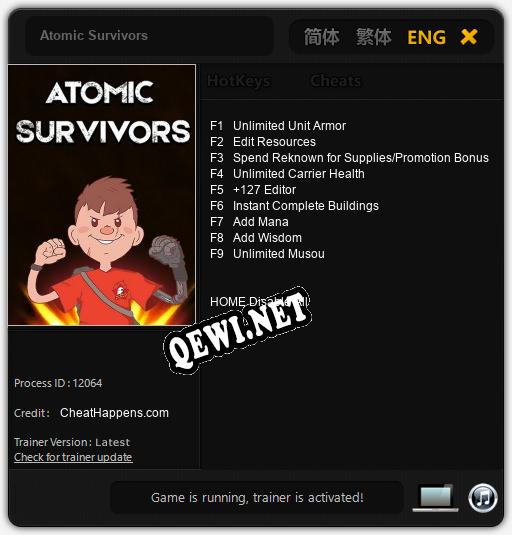 Трейнер для Atomic Survivors [v1.0.3]