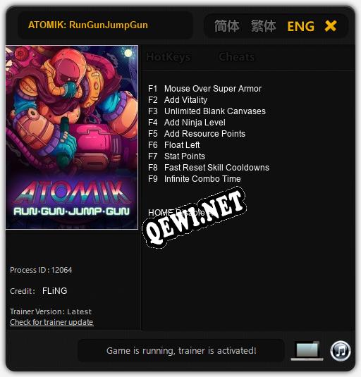 ATOMIK: RunGunJumpGun: ТРЕЙНЕР И ЧИТЫ (V1.0.48)