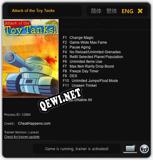 Трейнер для Attack of the Toy Tanks [v1.0.7]