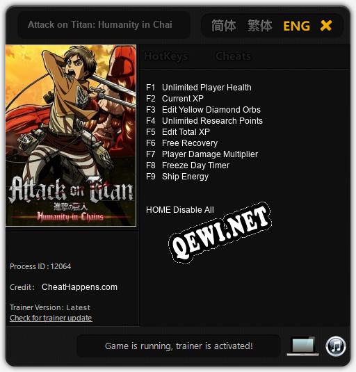 Attack on Titan: Humanity in Chains: Трейнер +9 [v1.8]