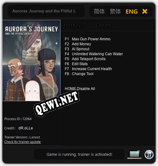 Трейнер для Auroras Journey and the Pitiful Lackey [v1.0.9]