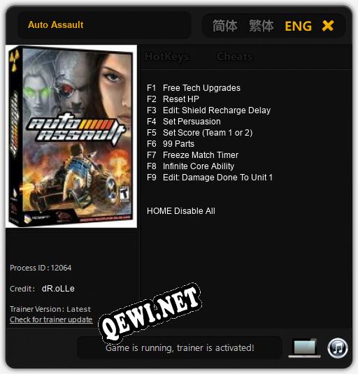 Трейнер для Auto Assault [v1.0.2]