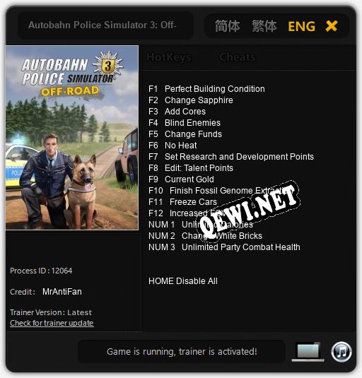 Autobahn Police Simulator 3: Off-Road: Трейнер +15 [v1.9]