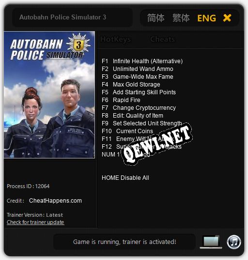 Autobahn Police Simulator 3: Трейнер +13 [v1.1]