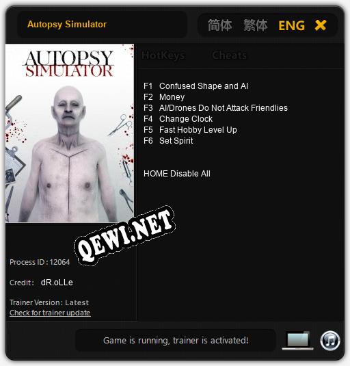 Autopsy Simulator: Трейнер +6 [v1.5]