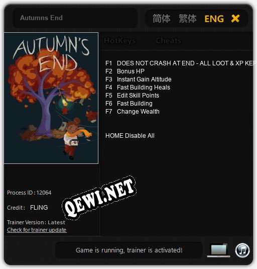 Трейнер для Autumns End [v1.0.4]