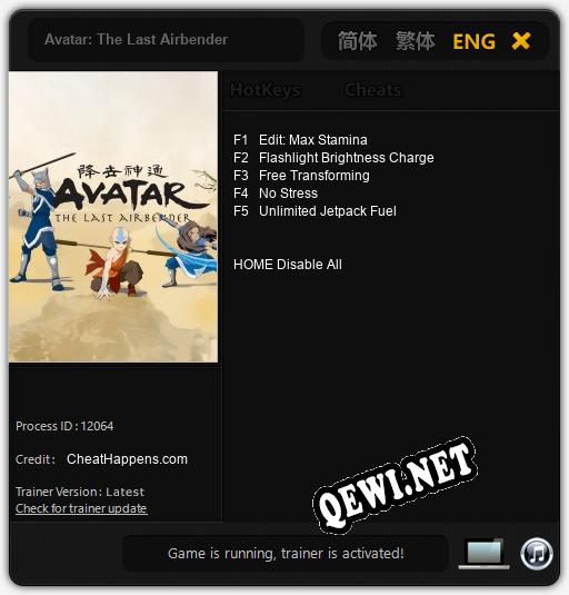Трейнер для Avatar: The Last Airbender [v1.0.3]