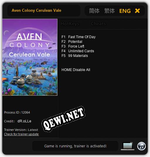 Трейнер для Aven Colony Cerulean Vale [v1.0.9]