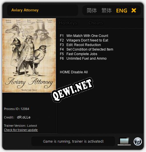 Трейнер для Aviary Attorney [v1.0.2]