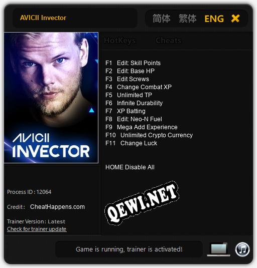 AVICII Invector: Читы, Трейнер +11 [CheatHappens.com]