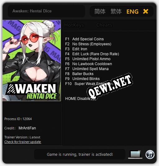 Awaken: Hentai Dice: Трейнер +10 [v1.1]