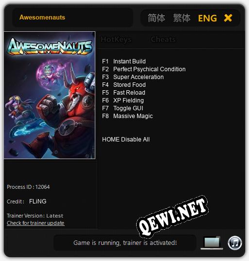 Awesomenauts: Трейнер +8 [v1.4]