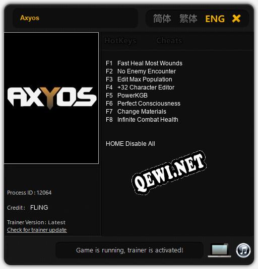 Трейнер для Axyos [v1.0.9]