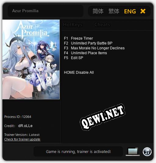 Azur Promilia: Трейнер +5 [v1.2]