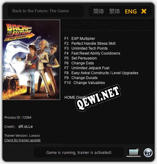 Трейнер для Back to the Future: The Game [v1.0.2]