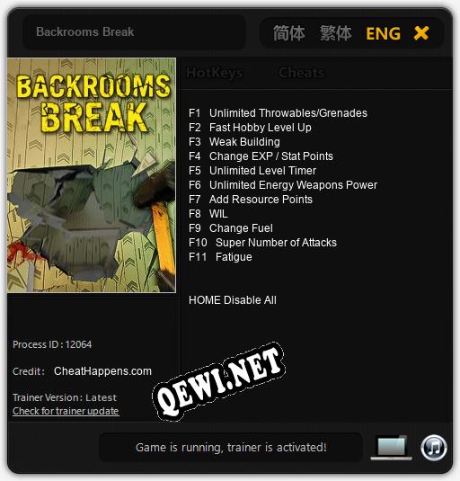Backrooms Break: Трейнер +11 [v1.3]