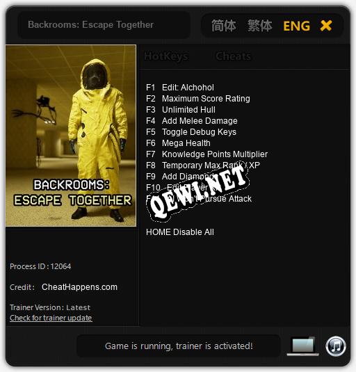 Backrooms: Escape Together: Читы, Трейнер +11 [CheatHappens.com]