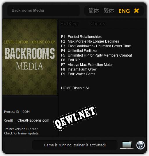 Backrooms Media: Трейнер +9 [v1.5]