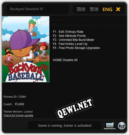 Backyard Baseball 97: Читы, Трейнер +5 [FLiNG]