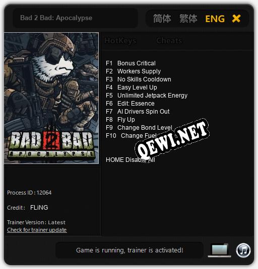 Bad 2 Bad: Apocalypse: ТРЕЙНЕР И ЧИТЫ (V1.0.41)