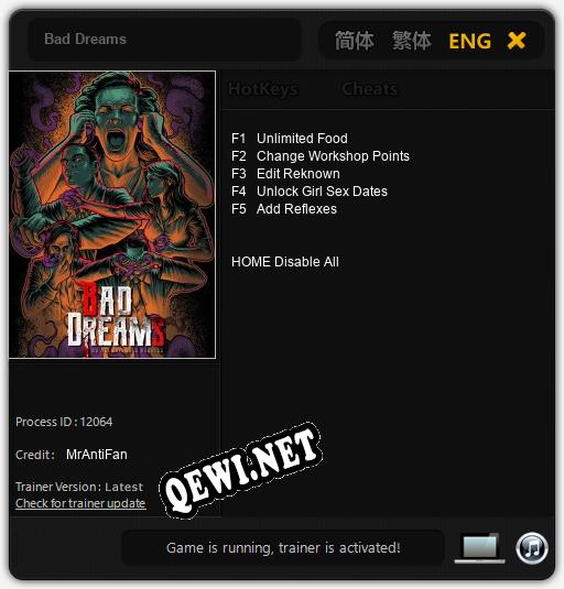Трейнер для Bad Dreams [v1.0.4]
