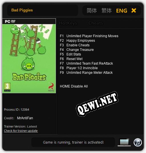 Bad Piggies: Трейнер +9 [v1.8]
