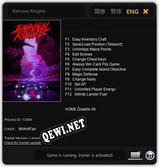 Bahnsen Knights: ТРЕЙНЕР И ЧИТЫ (V1.0.7)