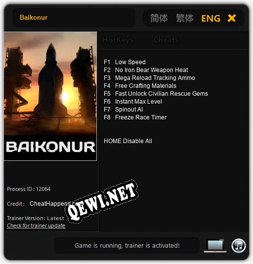 Baikonur: ТРЕЙНЕР И ЧИТЫ (V1.0.85)