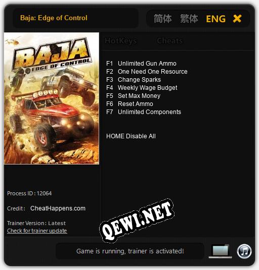 Baja: Edge of Control: ТРЕЙНЕР И ЧИТЫ (V1.0.35)