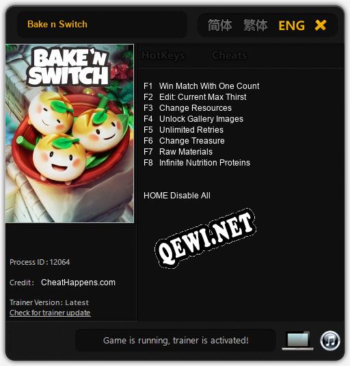 Bake n Switch: Читы, Трейнер +8 [CheatHappens.com]