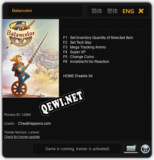 Balancelot: ТРЕЙНЕР И ЧИТЫ (V1.0.98)
