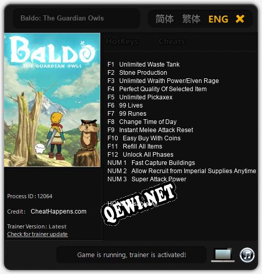 Трейнер для Baldo: The Guardian Owls [v1.0.5]