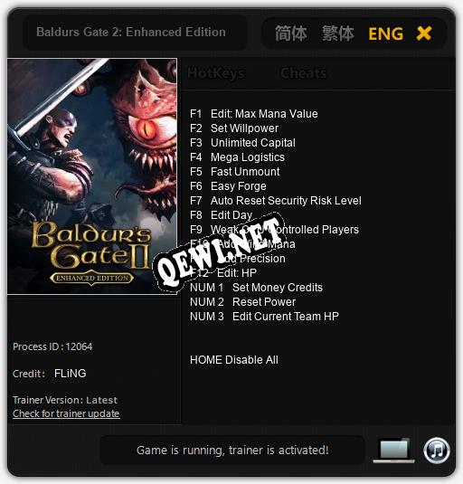 Baldurs Gate 2: Enhanced Edition: ТРЕЙНЕР И ЧИТЫ (V1.0.30)