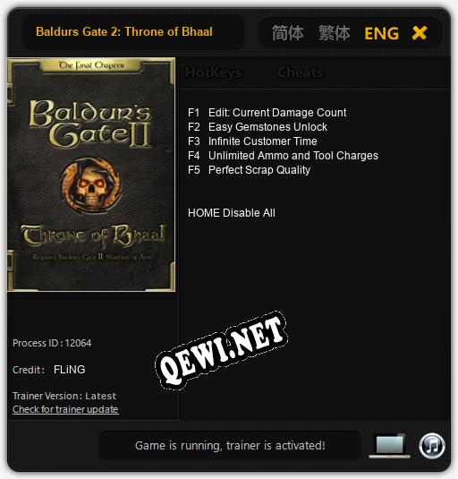 Baldurs Gate 2: Throne of Bhaal: Читы, Трейнер +5 [FLiNG]