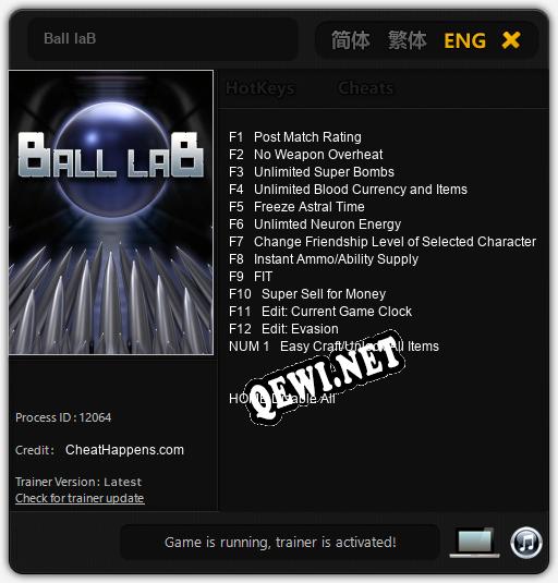 Ball laB: Трейнер +13 [v1.7]