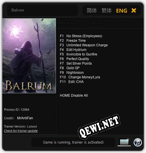 Balrum: ТРЕЙНЕР И ЧИТЫ (V1.0.64)
