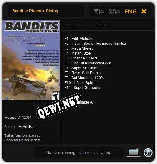 Bandits: Phoenix Rising: Читы, Трейнер +11 [MrAntiFan]