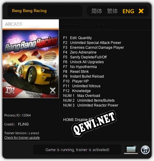 Трейнер для Bang Bang Racing [v1.0.9]