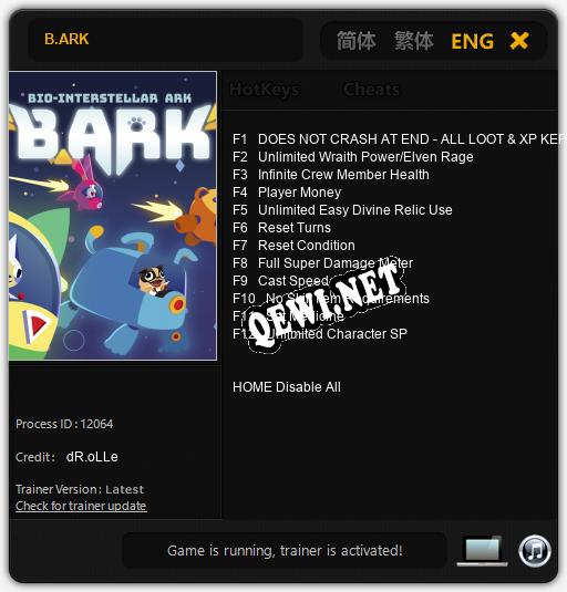 Трейнер для B.ARK [v1.0.4]