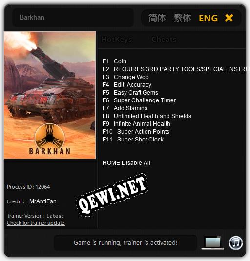 Barkhan: ТРЕЙНЕР И ЧИТЫ (V1.0.52)