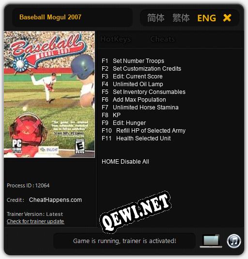 Baseball Mogul 2007: Читы, Трейнер +11 [CheatHappens.com]