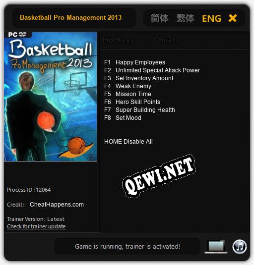 Трейнер для Basketball Pro Management 2013 [v1.0.9]