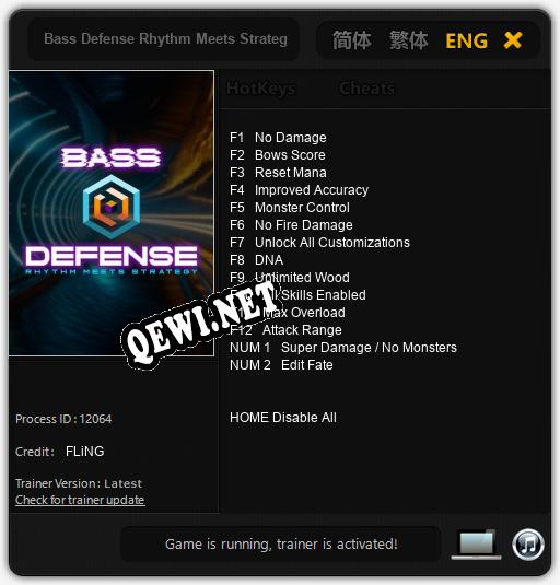 Трейнер для Bass Defense Rhythm Meets Strategy [v1.0.8]